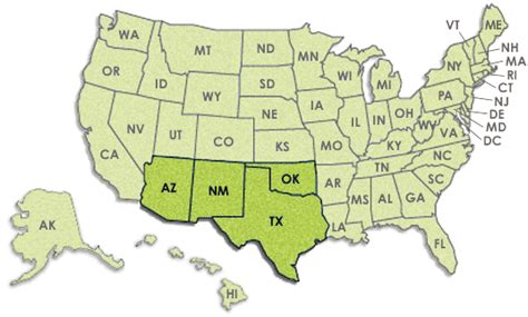 Southwest Region Of The United States Map Leidschendamfysiotherapie