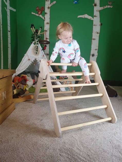 Pikler Triangle Indoor Toddler Climbing Frame Fully Etsy