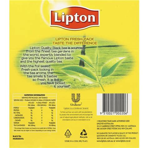 Lipton Quality Black Tea Tea Bags 200 Pack Woolworths