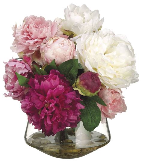 Bloom Room Luxe 12 Peony In Glass Vase Pink Peony Arrangement