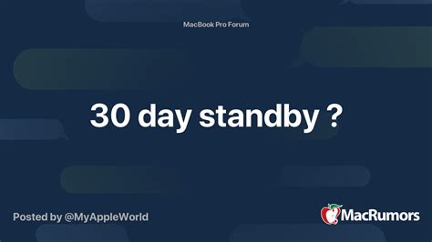 You'll need your iphone or ipad. 30 day standby ? | MacRumors Forums