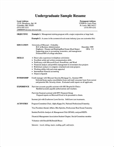 Here are 25 free resume templates that are easy to customize but hard to believe open in microsoft word when you download them. Undergraduate Curriculum Vitae Example | Free Samples ...