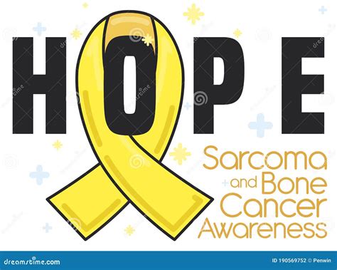 Sarcoma And Bone Cancer Awareness Week Yellow Color Ribbon Isolated On