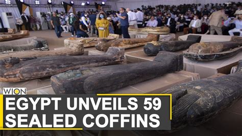 egypt unveils 59 sealed ancient coffins major archaeological discovery in cairo world news