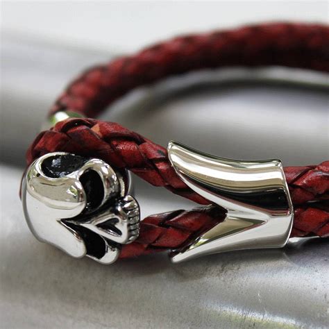 Ladies Leather Skull Bracelet By Zamsoe