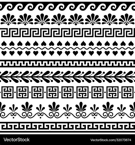 Greek Seamless Pattern Set Ancient Design Vector Image