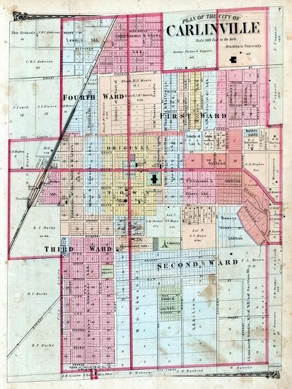 1875 Carlinville City Illinois United States Giclee Print
