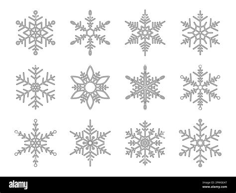 Snowflake For Snow Design Black Silhouette Snowflakes Isolated On