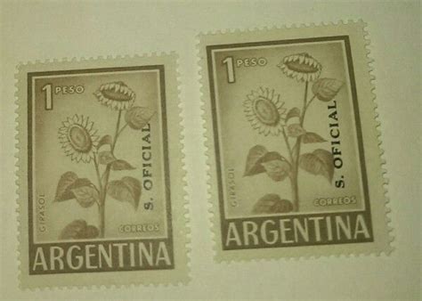 Argentina Soficial Overprint Postage Stamps Frame Collection Decor