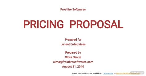 Free Pricing Proposal Template In Microsoft Word Doc