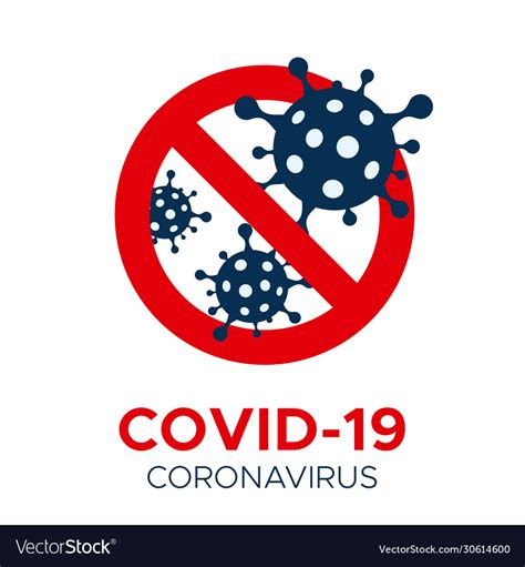 Coronavirus Covid19 19 Prohibition Sign Flat Vector Image