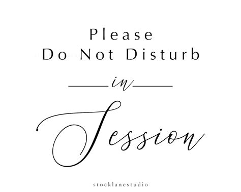 Printable Do Not Disturb In Session Sign Diy Quiet Door Sign Etsy