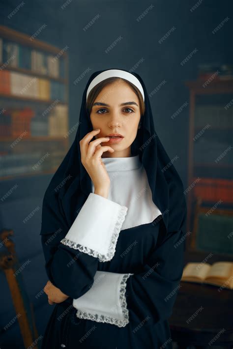 Premium Photo Young Sexy Nun In A Cassock Vicious Desires Corrupt
