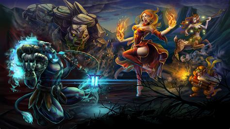 I reformatted and upscaled all 377 loading screens in usable aspect ratios. Dota 2 Heroes Spirit Breaker Lina Enchantress Sniper And Tiny Hd Desktop Wallpaper High ...