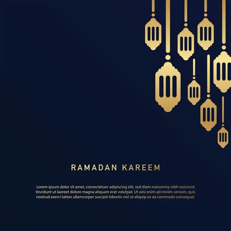 Vector Graphic Of Ramadan Kareem With Lantern On Dark Blue Background