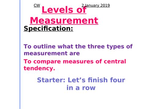 Levels Of Measurement Teaching Resources