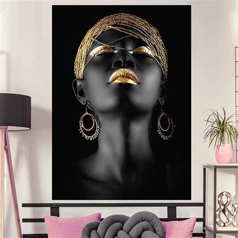 Modern Black Woman Model Painting Wall Art Poster And Prints Etsy