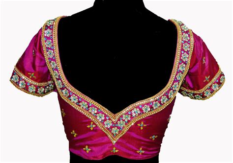 20 Pretty Blouse Back Neck Designs With Stone Work Keep Me Stylish