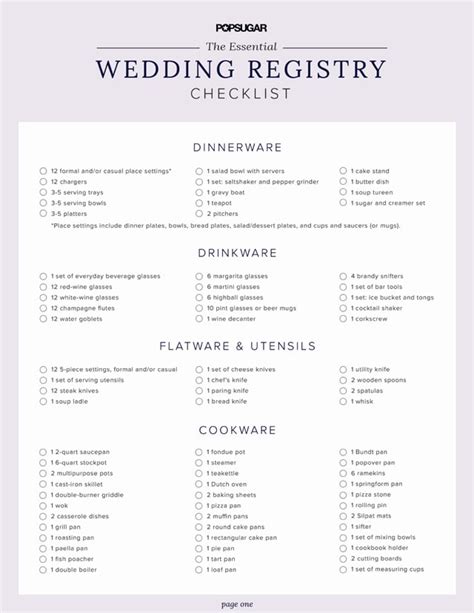 The Complete Wedding Registry Checklist Free Printable For Couples The Ultimate Wedding