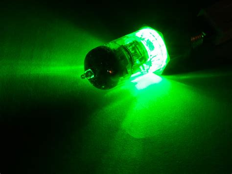 Steampunk Gadget Usb Drive Lime Green Led Vacuum Tube And Brass