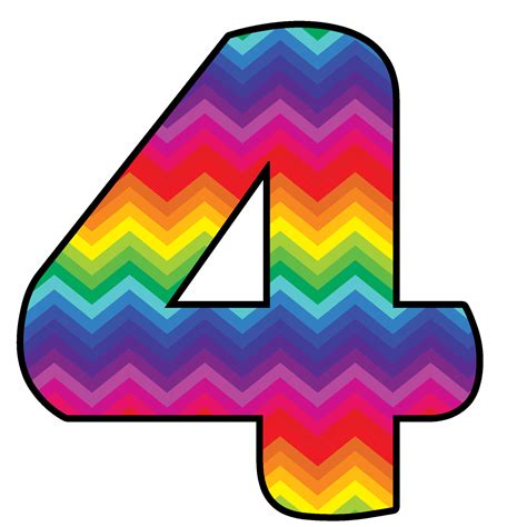 Number 4 Clipart Number Chevron Number 4 Number Chevron Transparent