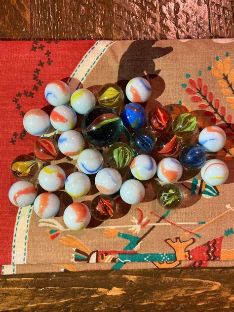 Vintage Marbles Lot Of 31 Mix Etsy