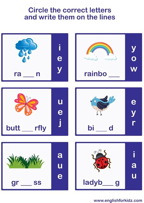 Free Kindergarten Vocabulary Worksheets Printable Kindergarten Worksheets
