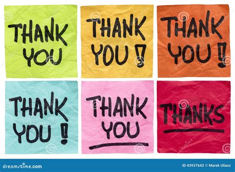 Thank You And Thanks Notes Stock Photo Image Of Communication 43937642
