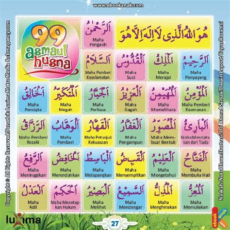 (ar rahim) artinya yang maha mengasihi / penyayang 3. Belajar Menghapal Nama-Nama 99 Asmaul Husna (1) | Ebook ...