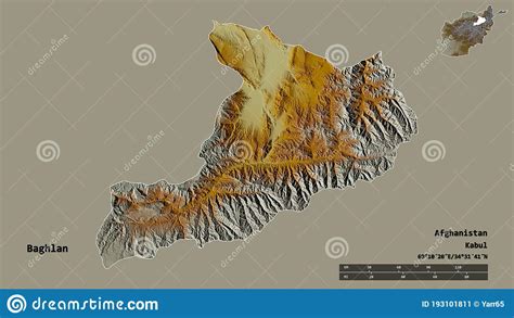 Baghlan Province Of Afghanistan Zoomed Relief Stock Illustration