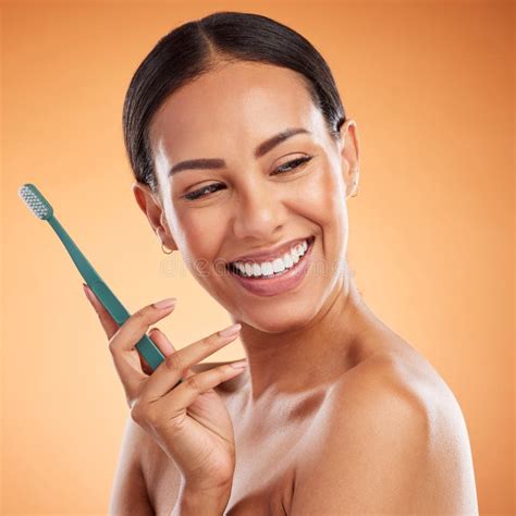 Beauty Smile And Dental With Woman And Toothbrush For Teeth