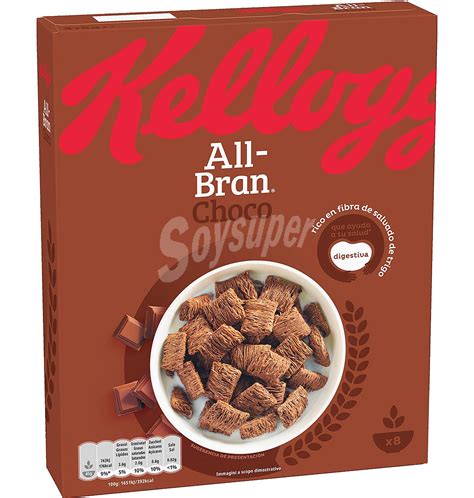 All Bran Kelloggs Cereales De Fibra Y Chocolate Caja 375 G