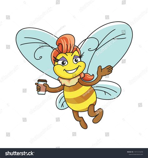 Bee Girl Cartoon Hand Drawn Illustration 스톡 벡터로열티 프리 1415131670