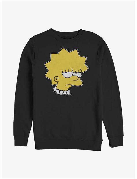 The Simpsons Sweatshirts The Simpsons Unamused Lisa Crew Sweatshirt Ht0508 The Simpsons Merch