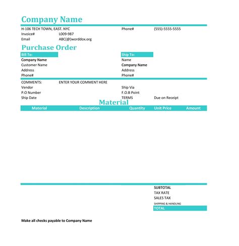 43 Free Purchase Order Templates In Word Excel Pdf