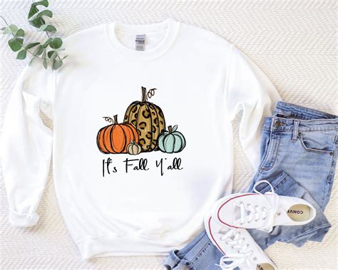 Its Fall Yall Sweatshirt Cute Fall Crewneck Autumn Etsy