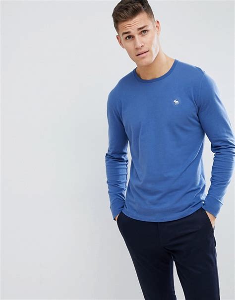 abercrombie and fitch long sleeve t shirt with moose logo in blue asos
