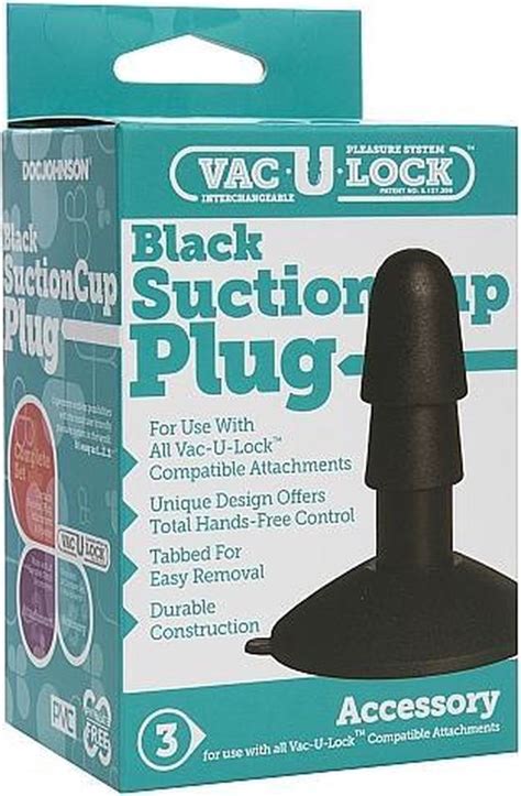 Doc Johnson Vac U Lock Suction Cup Plug Black