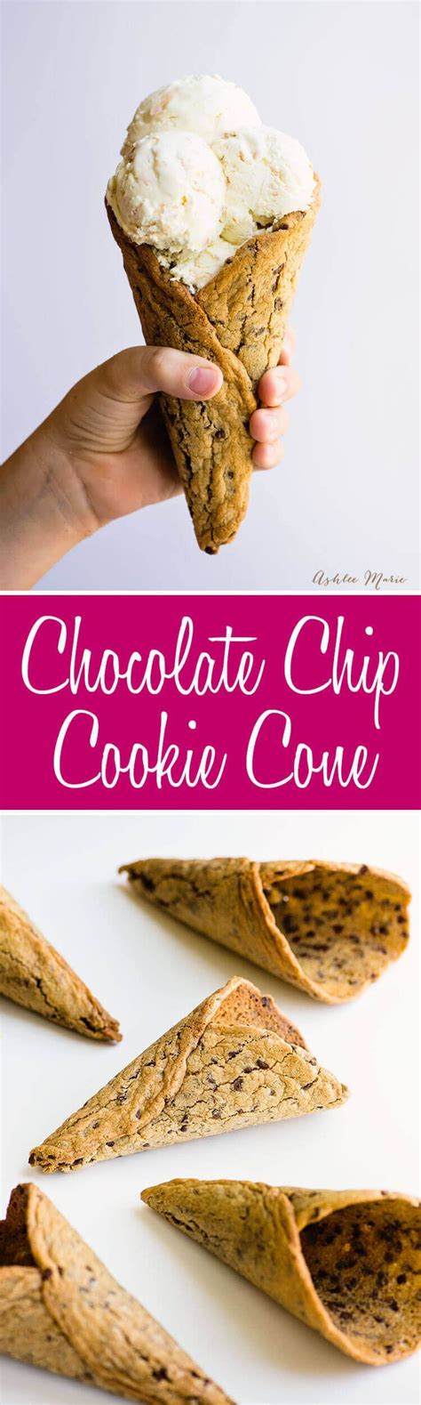 An Easy And Delicious Chocolate Chip Cookie Ice Cream Cone Recipe And
