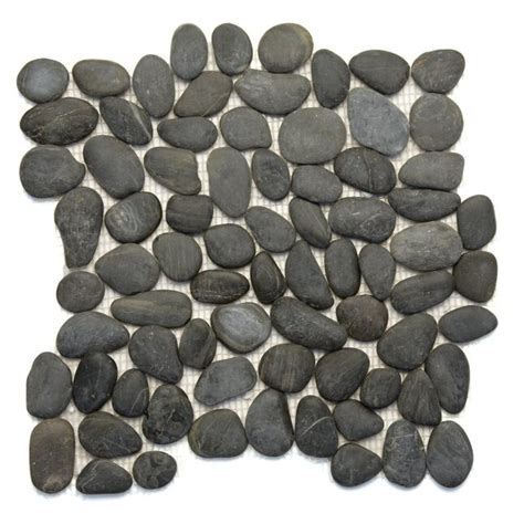 Solistone Anatolia Pebbles 10 Pack Honed Black Sea 12 In X 12 In Honed