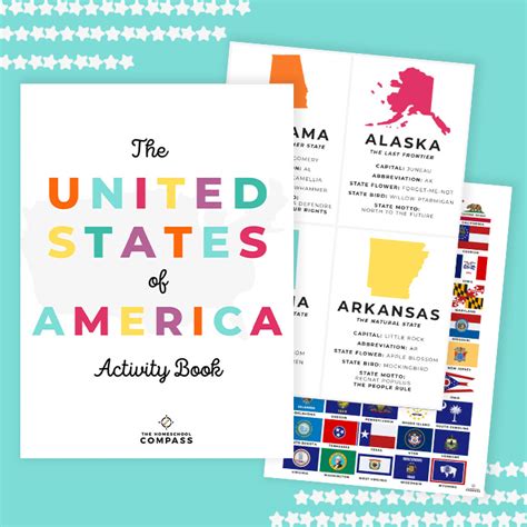 Free 50 States Printable Activity Book Homeschool Compass