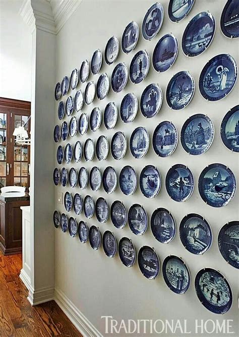 Wall Collection Display White Decor Plates On Wall Traditional House