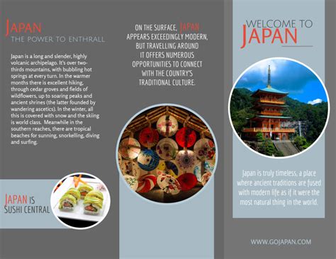Japan Travel Tri Fold Brochure Template Mycreativeshop