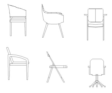 Different Type Of Sitting Chair Detail Elevation 2d View Autocad File