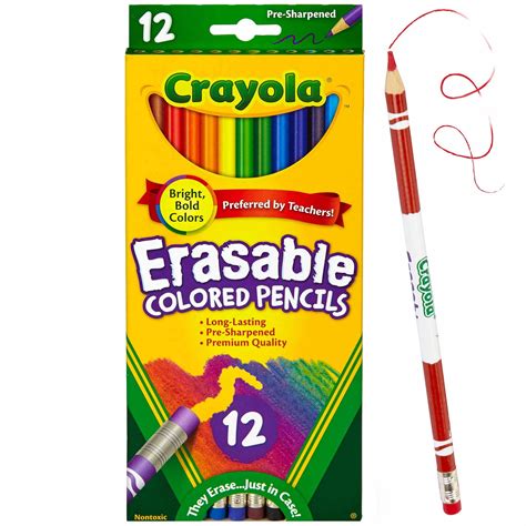 Crayola Erasable Colored Pencil Set Assorted Colors Back To School