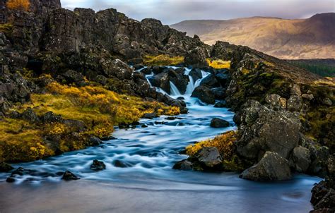 Wallpaper Mountains Waterfall River Iceland Iceland Images For