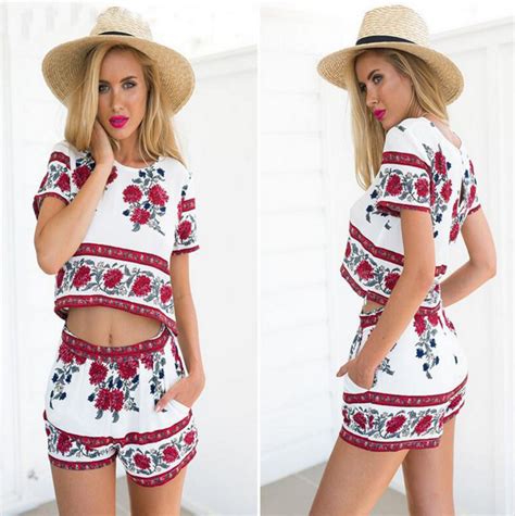 design printing short sleeved two piece shorts shodg