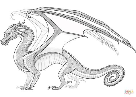 Rainwing Dragon From Wings Of Fire Coloring Page Free Printable Coloring Pages