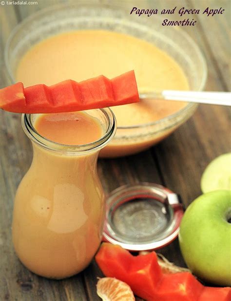 Papaya And Green Apple Smoothie Recipe By Tarla Dalal Tarladalal