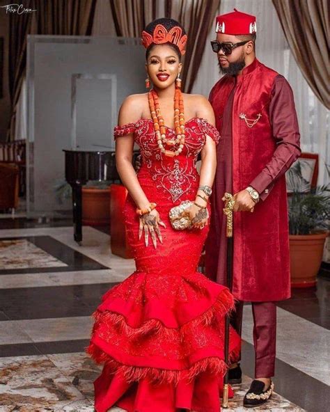Igbo Wedding Dress Red Bridal Dress African Wedding Attire African
